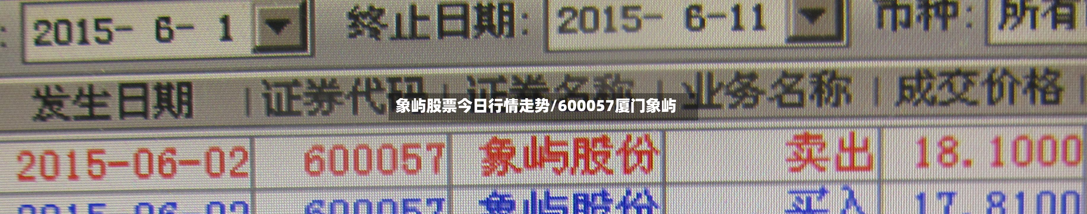 象屿股票今日行情走势/600057厦门象屿