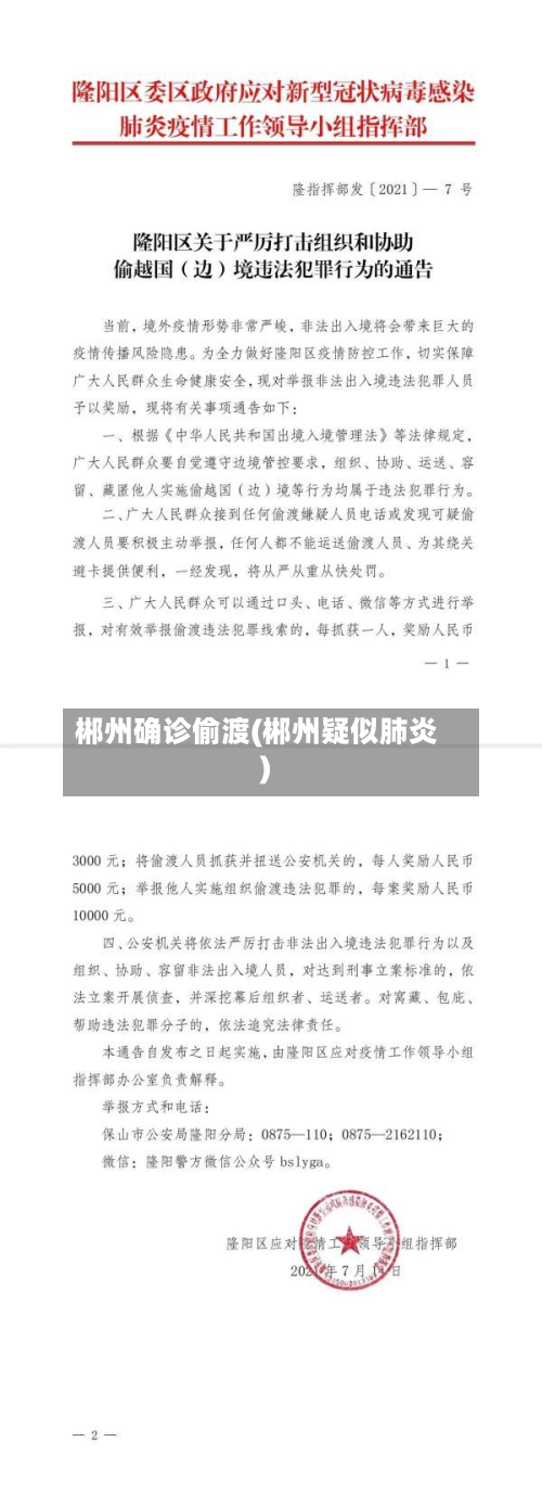 郴州确诊偷渡(郴州疑似肺炎)-第3张图片