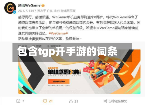 包含tgp开手游的词条