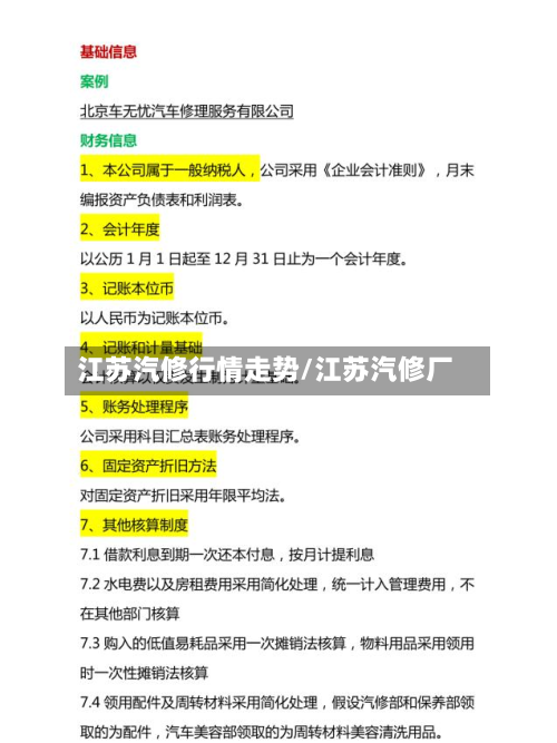 江苏汽修行情走势/江苏汽修厂
