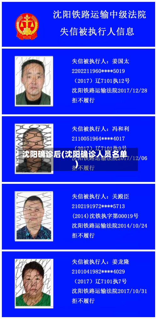 沈阳确诊后(沈阳确诊人员名单)