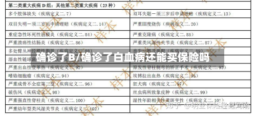 确诊了B/确诊了白血病还能买保险吗