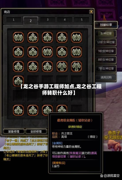 【龙之谷手游工程师加点,龙之谷工程师转职什么好】