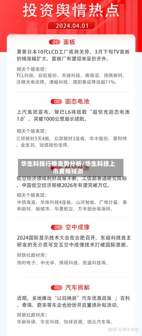 华生科技行情走势分析/华生科技上市费用预测