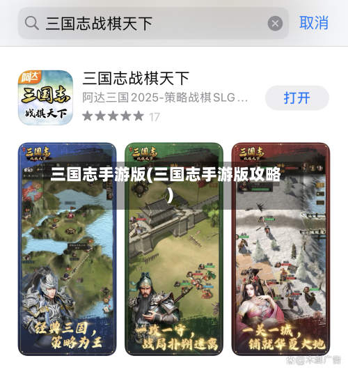 三国志手游版(三国志手游版攻略)