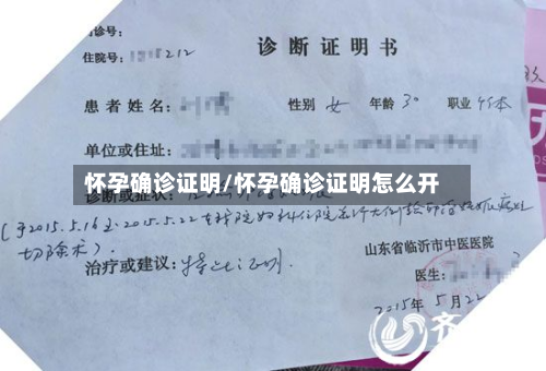怀孕确诊证明/怀孕确诊证明怎么开-第2张图片
