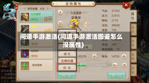 问道手游激活(问道手游激活图鉴怎么没属性)