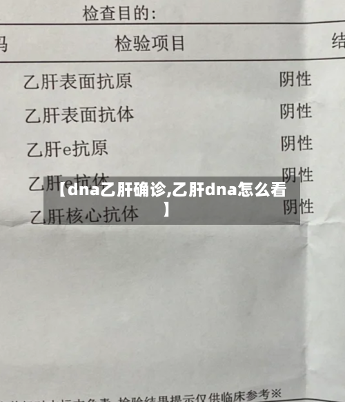 【dna乙肝确诊,乙肝dna怎么看】