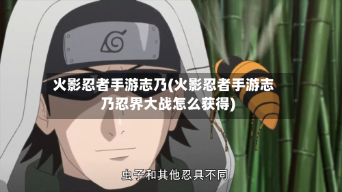 火影忍者手游志乃(火影忍者手游志乃忍界大战怎么获得)-第3张图片
