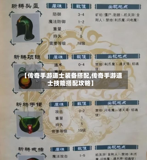【传奇手游道士装备搭配,传奇手游道士技能搭配攻略】-第2张图片