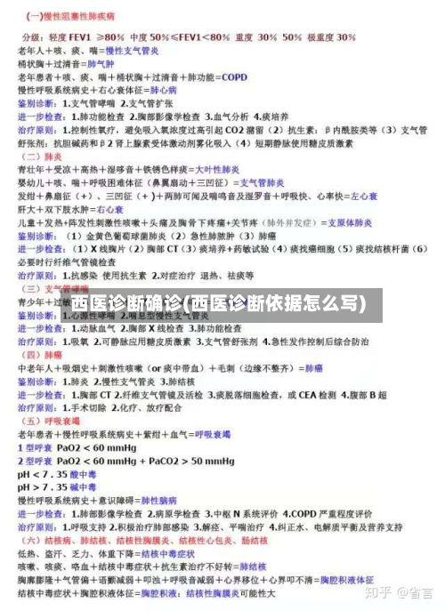 西医诊断确诊(西医诊断依据怎么写)