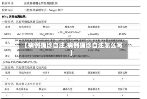 【病例确诊自述,病例确诊自述怎么写】-第2张图片