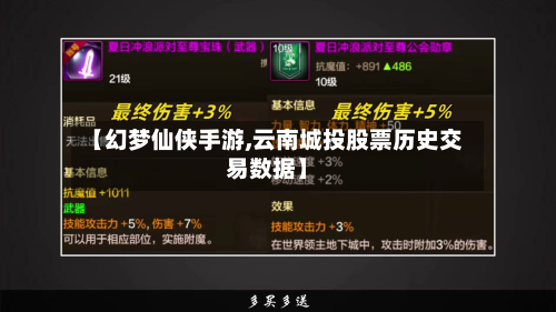 【幻梦仙侠手游,云南城投股票历史交易数据】-第2张图片