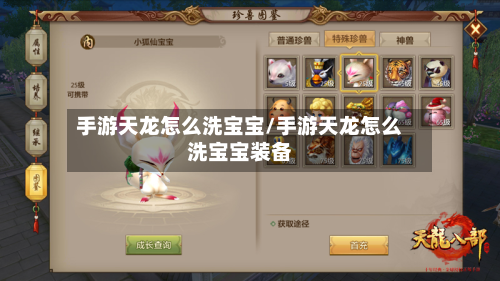 手游天龙怎么洗宝宝/手游天龙怎么洗宝宝装备-第2张图片