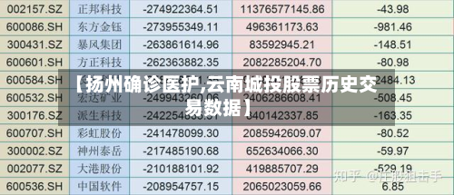 【扬州确诊医护,云南城投股票历史交易数据】-第3张图片