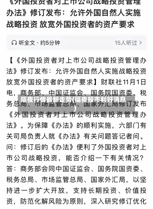 隔夜行情最新走势(隔夜股市利好消息)