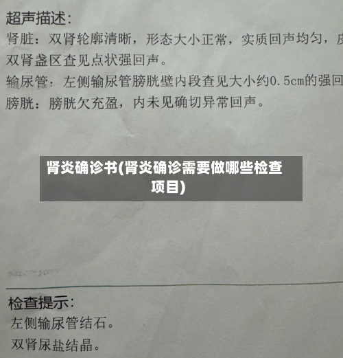 肾炎确诊书(肾炎确诊需要做哪些检查项目)-第2张图片